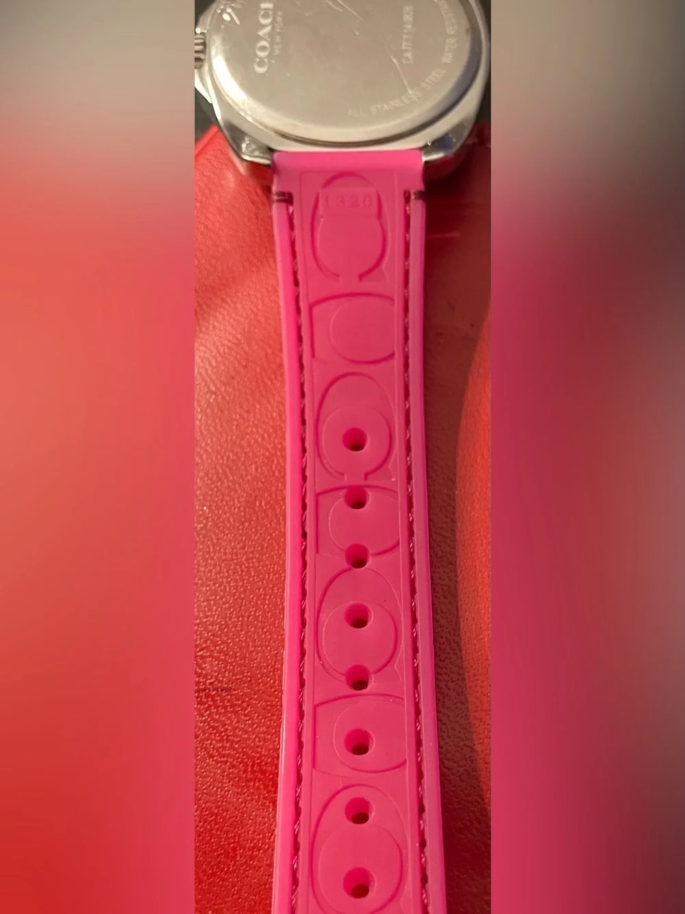 Coach Hot Pink Women's Stainless Steel Accent Watch